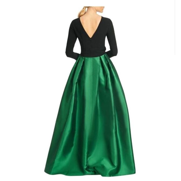 NWT SACHIN & BABI Desdemona Crystal-Detail Gown Emerald/Black Size 6 - Picture 3 of 14